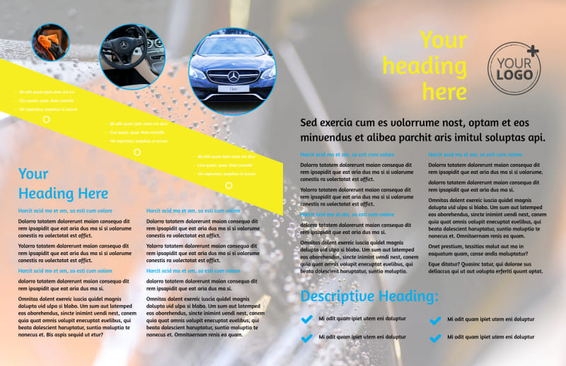 Car Cleaning Bi-Fold Brochure Template 2
