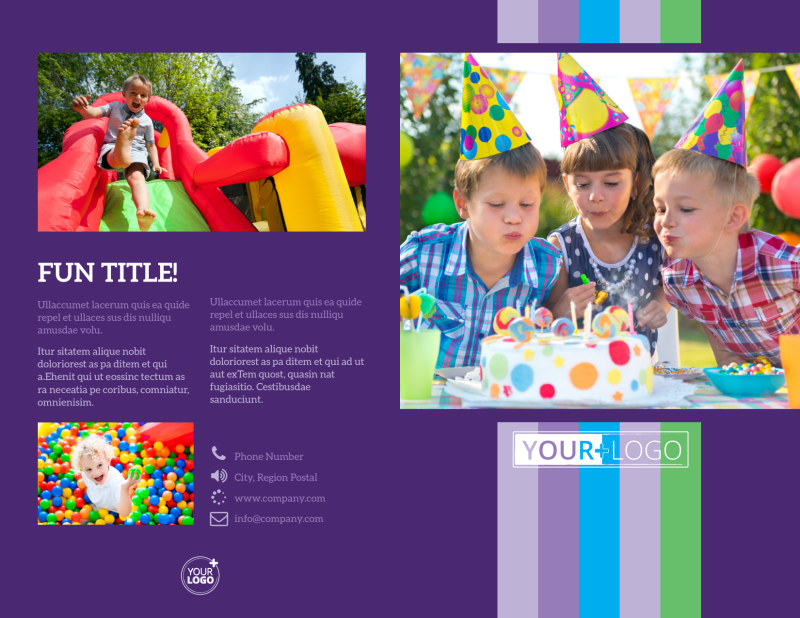 Party Entertainment Company Bi-Fold Brochure Template