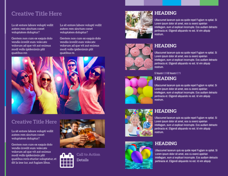 Party Entertainment Company Bi-Fold Brochure Template