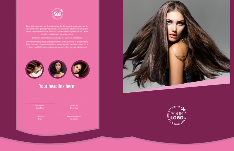 Beauty Parlour Bi-Fold Brochure Template 2