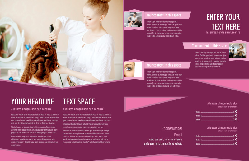 Beauty Parlour Bi-Fold Brochure Template 2