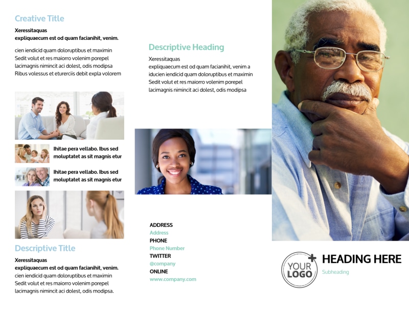 Depression & Anxiety Counseling Tri-Fold Brochure Template