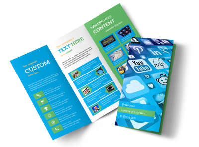 Social Media Marketing Consultants Tri-Fold Brochure Template
