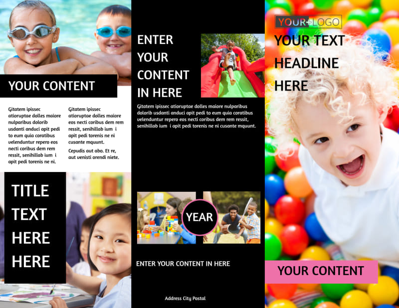 Childrens Activity Centers Tri-Fold Brochure Template