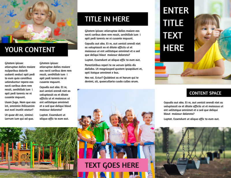 Childrens Activity Centers Tri-Fold Brochure Template