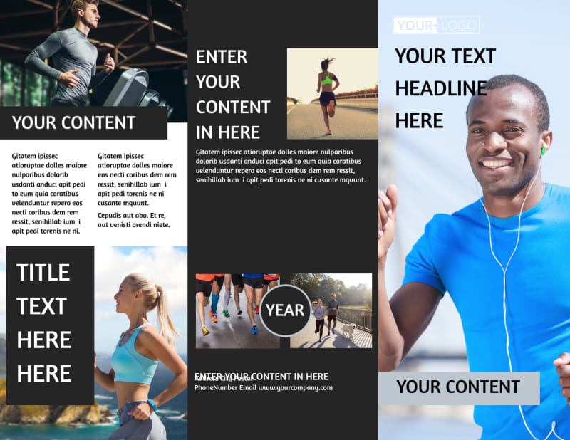 Running Clubs Tri-Fold Brochure Template