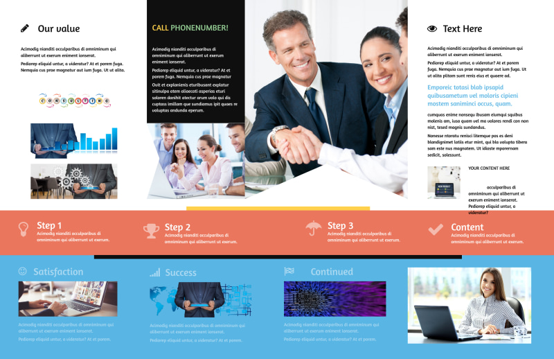 Project Management Consulting Firm Bi-Fold Brochure Template 2
