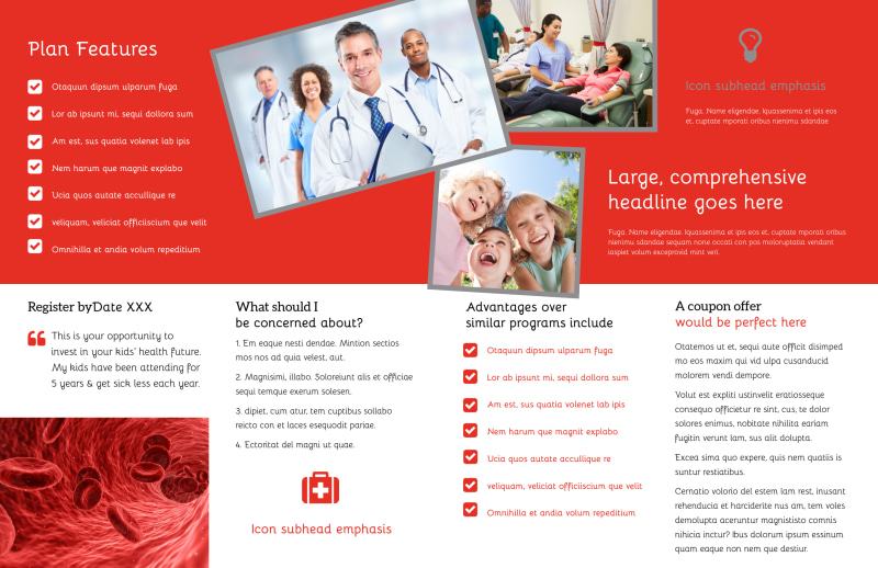 Blood Donation Centers Bi-Fold Brochure Template 2
