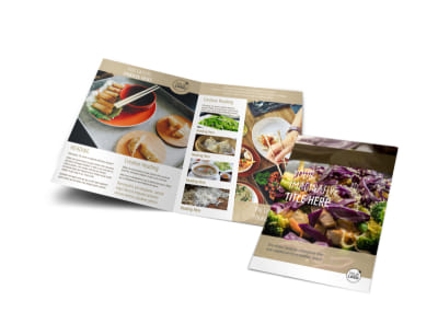 Asian Restaurant Bi-Fold Brochure Template preview