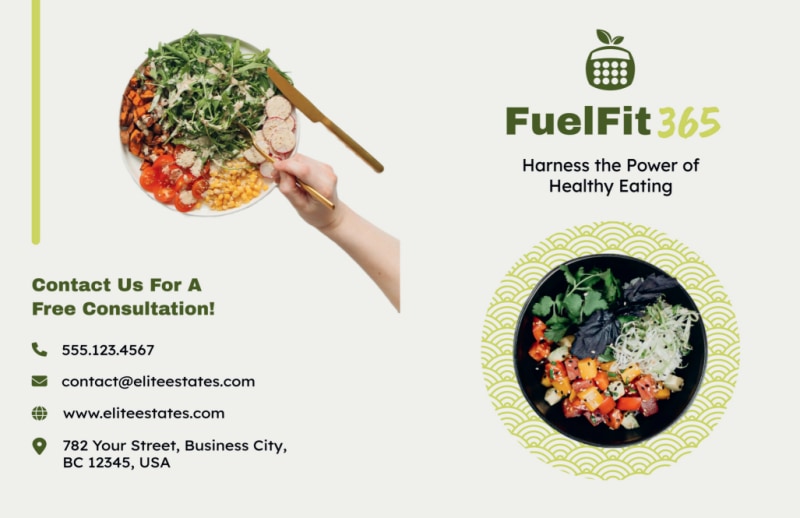 Nutritionist & Dietician Bi-Fold Brochure Template 2