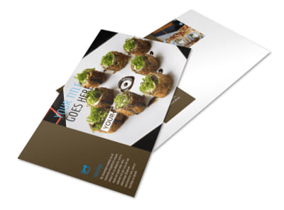 Sushi Restaurant Postcard Template preview