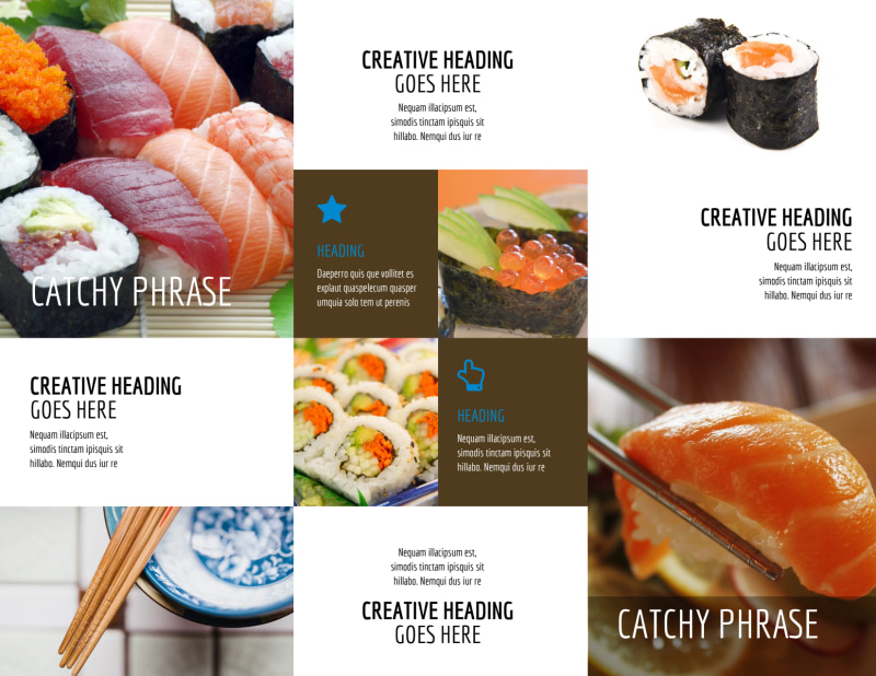 Sushi Restaurant Take-Out Brochure Template