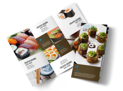 Sushi Restaurant Take-Out Brochure Template preview