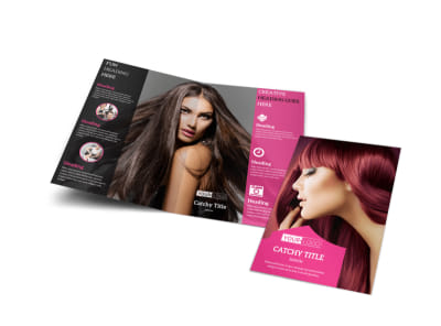 Stylish Hair Salon Bi-Fold Brochure Template preview