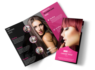 Stylish Hair Salon Tri-Fold Brochure Template preview