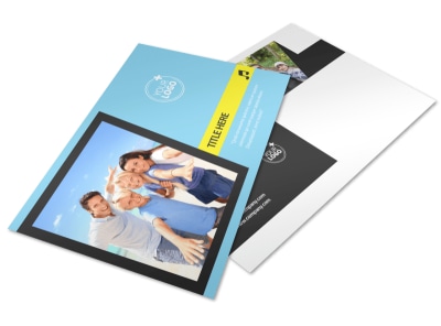 Family Travel Agency Postcard Template preview