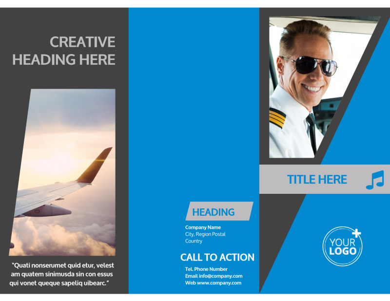 Above The Clouds Airline Tri-Fold Brochure Template
