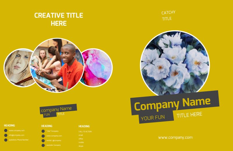 Art & Design Institute Bi-Fold Brochure Template 2