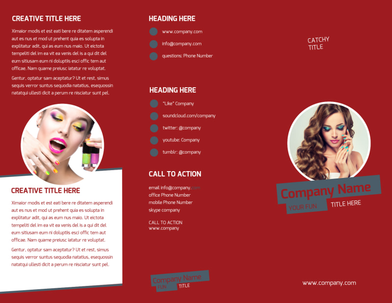 Natural Day Spa & Massage Tri Fold Brochure Template