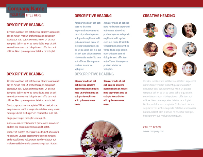 Natural Day Spa & Massage Tri Fold Brochure Template