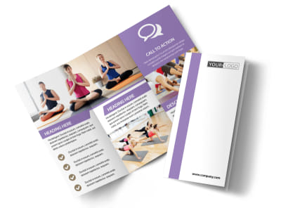 Pilates & Yoga Tri Fold Brochure Template preview