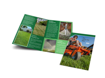 Lawn Care Service Bi-Fold Brochure Template preview