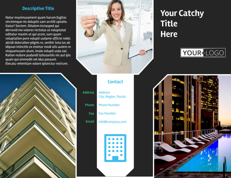 Condominium Real Estate Tri-Fold Brochure Template