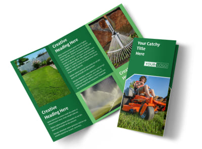 Lawn Care Service Tri-Fold Brochure Template preview