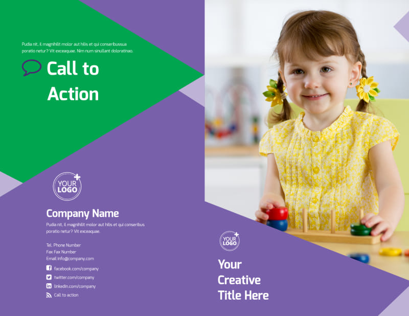 Daycare Center Bi-Fold Brochure Template