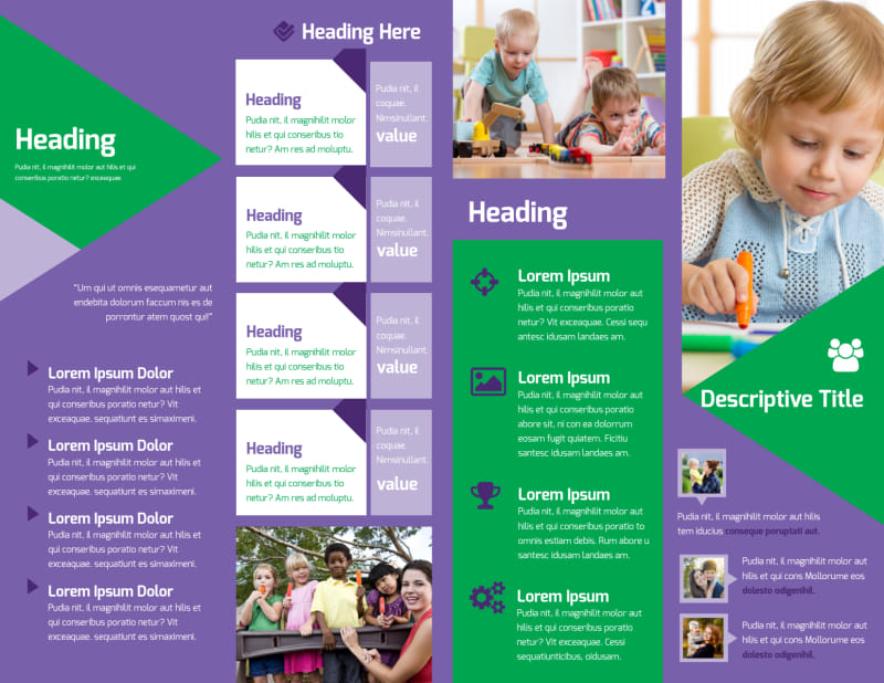 Daycare Center Bi-Fold Brochure Template