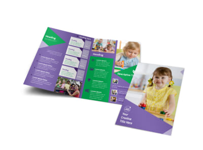 Daycare Center Bi-Fold Brochure Template preview