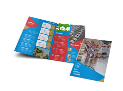 Flood Insurance Bi-Fold Brochure Template preview