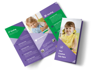 Daycare Center Tri-Fold Brochure Template preview
