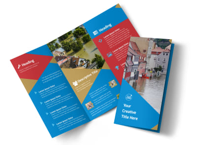Flood Insurance Tri-Fold Brochure Template preview