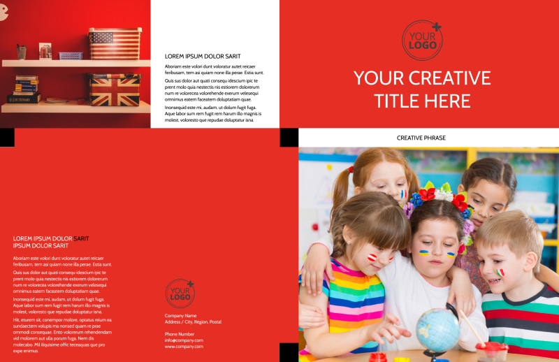 Language Learning Bi-Fold Brochure Template 2