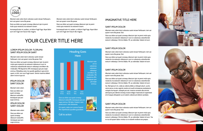 Language Learning Bi-Fold Brochure Template 2