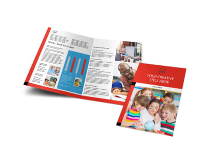 Language Learning Bi-Fold Brochure Template preview