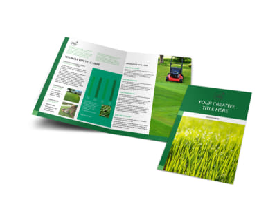 Lawn Care & Mowing Bi-Fold Brochure Template preview