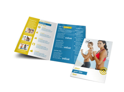 Core Fitness Gym Bi-Fold Brochure Template preview