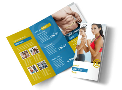 Core Fitness Gym Tri-Fold Brochure Template preview