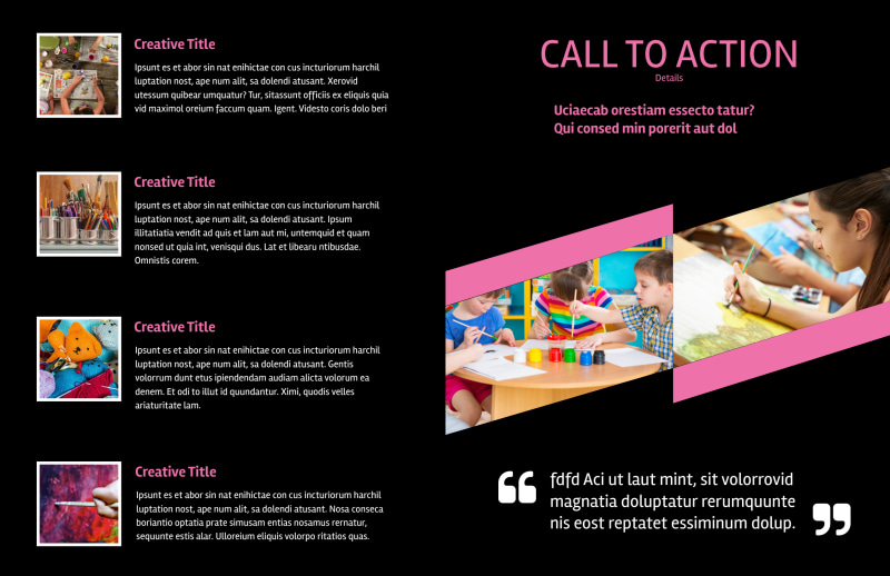 Arts & Craft Lessons Bi-Fold Brochure Template 2