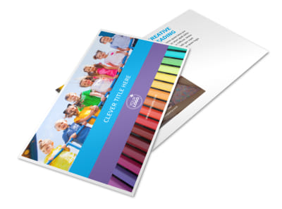 First-School Preschool Activities Postcard Template preview