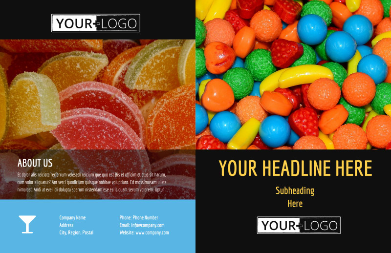 Sweet Candy Store Bi-Fold Brochure Template 2