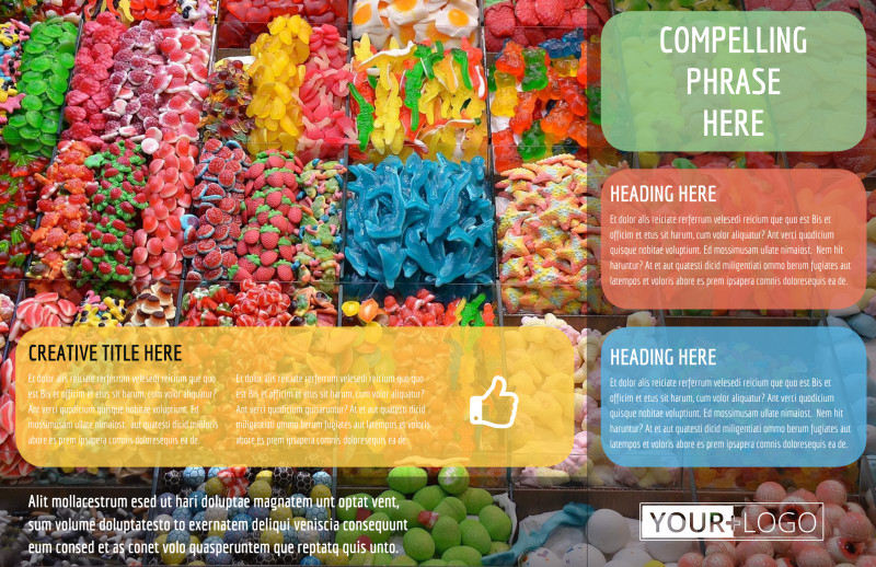 Sweet Candy Store Bi-Fold Brochure Template 2