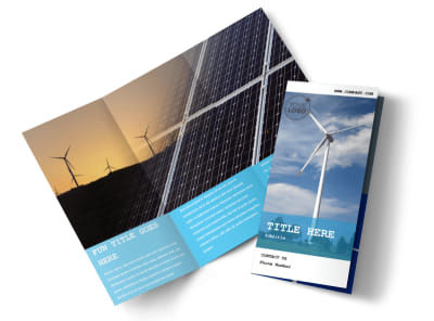 Wind Farm Tri-Fold Brochure Template preview