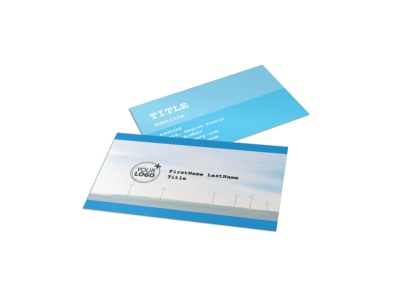 Wind Farm Business Card Template preview