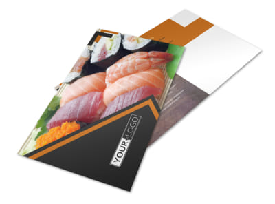 Outstanding Sushi Restaurant Postcard Template preview