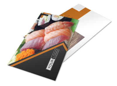 Outstanding Sushi Restaurant Postcard Template preview