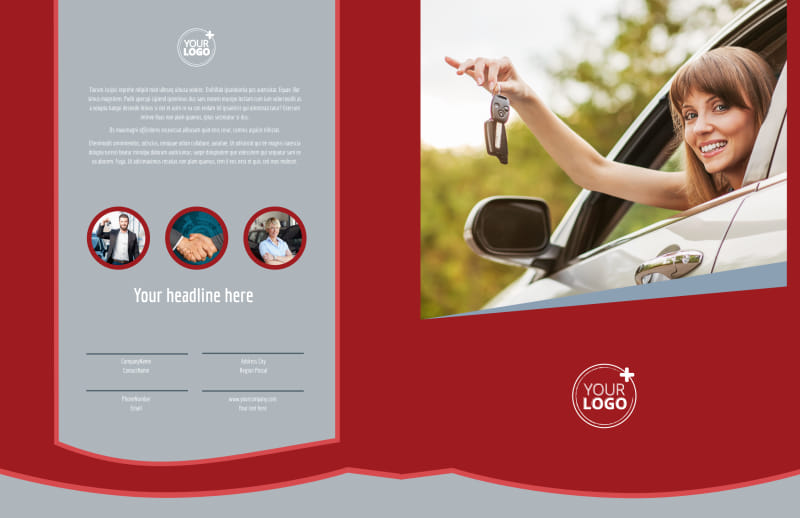 Used Car Dealer Bi-Fold Brochure Template 2