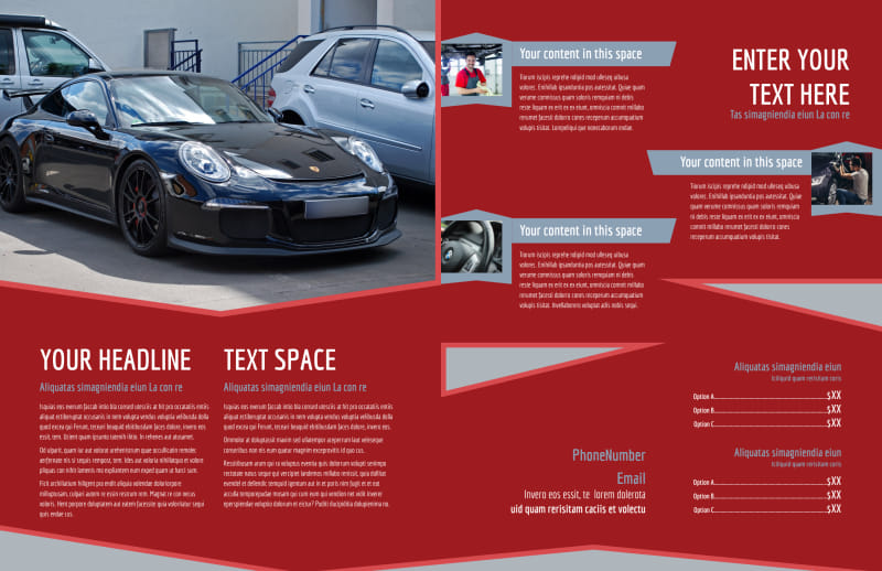 Used Car Dealer Bi-Fold Brochure Template 2
